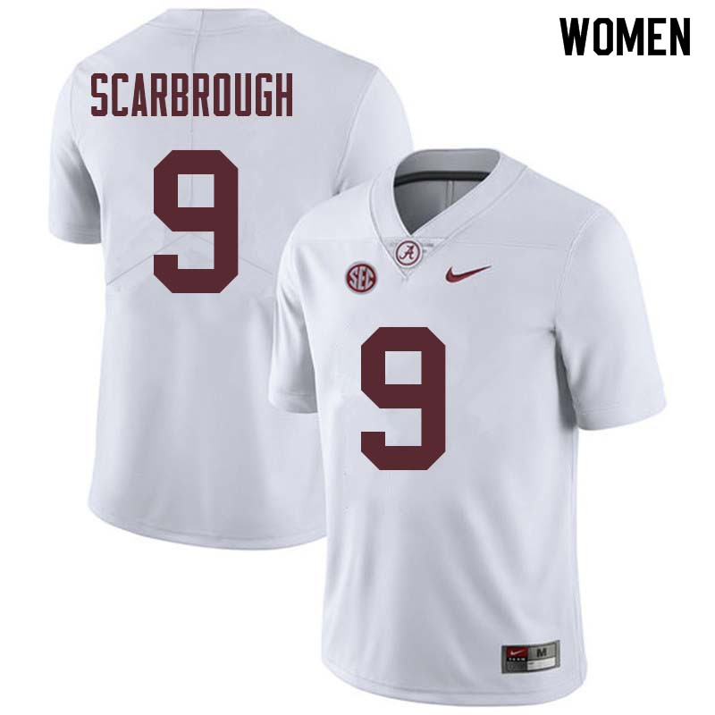 Alabama Crimson Tide Women's Bo Scarbrough #9 White NCAA Nike Authentic Stitched College Football Jersey XH16G48UE